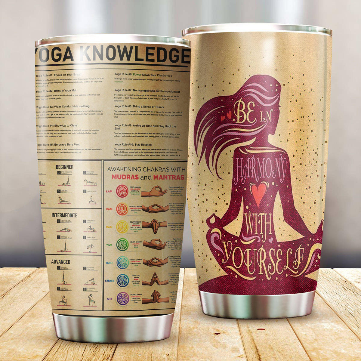Yoga Knowledge Be In Harmony 20 Oz Tumbler For Travel Gifts