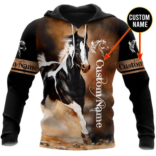 Love Horse Custom Name Art – 3D Hoodie
