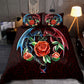 Dragon Red Rose Bedding Cover For Fantasy Bedroom Decor