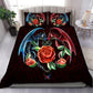Dragon Red Rose Bedding Cover For Fantasy Bedroom Decor
