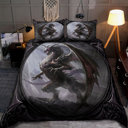 Dark Dragon Fantasy Bedding Cover For Fantasy Bedroom Decor