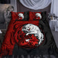 Red And Black Dragon And Wolf Fantasy Bedding Cover For Fantasy Bedroom Decor