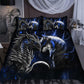 Blue Dragon And Wolf Fantasy Bedding Cover For Fantasy Bedroom Decor