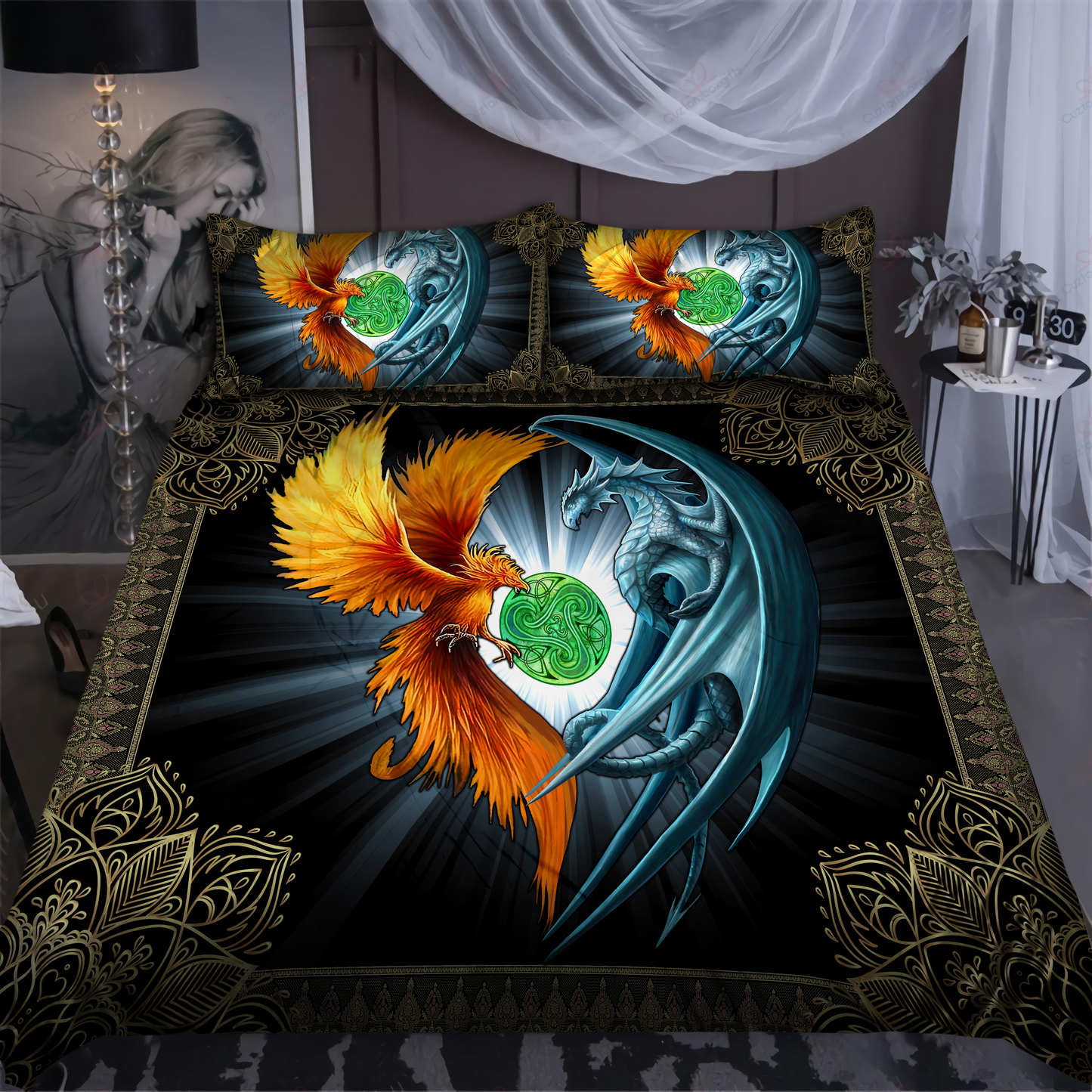 Dragon Phoenix Fantasy Bedding Cover For Fantasy Bedroom Decor