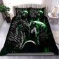 Green Dragon And Wolf Fantasy Bedding Cover For Fantasy Bedroom Decor