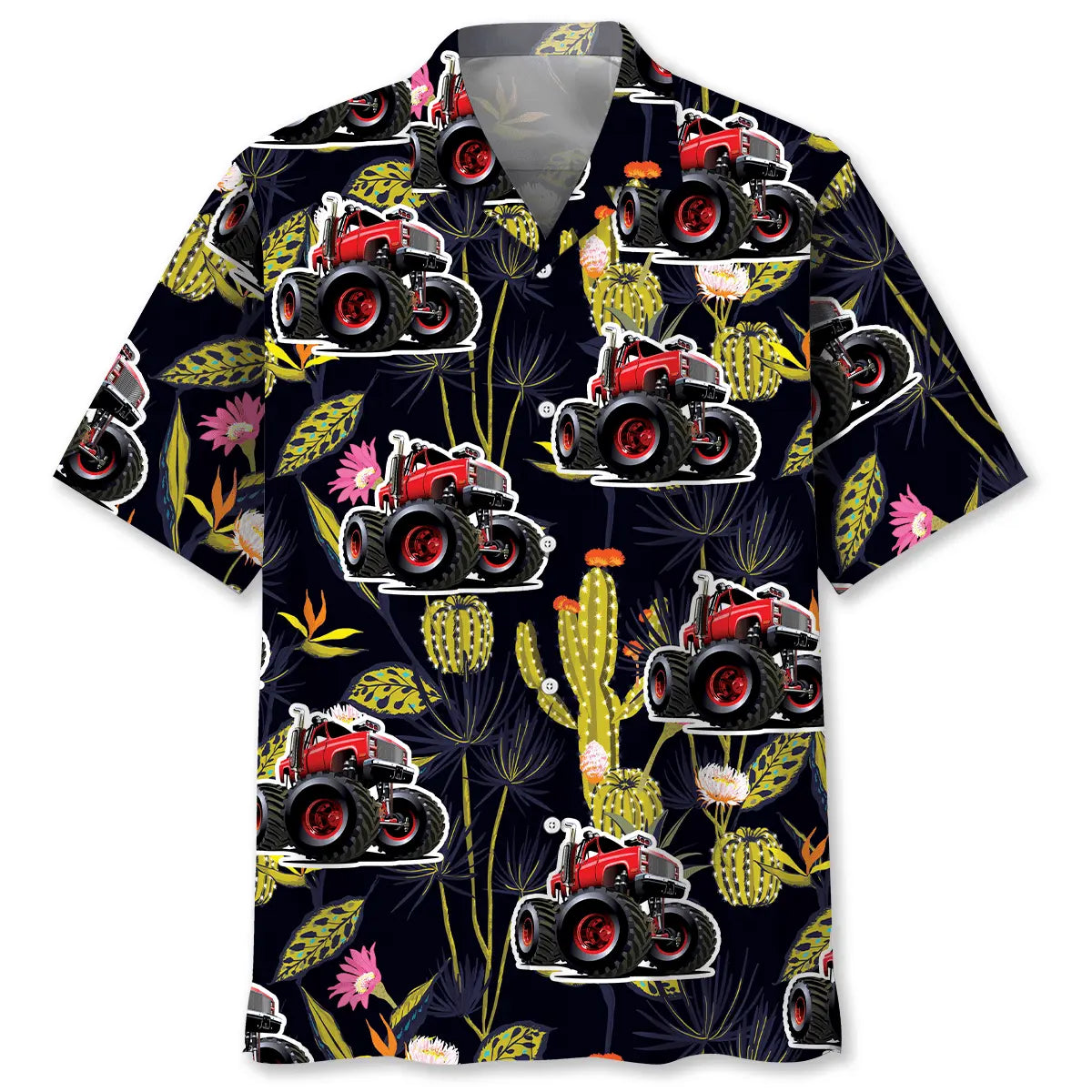 Hawaiian Shirt / Adults / S Monster Truck Cactus Hawaiian Shirt