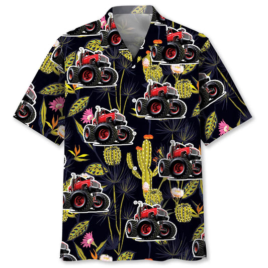 Hawaiian Shirt / Adults / S Monster Truck Cactus Hawaiian Shirt