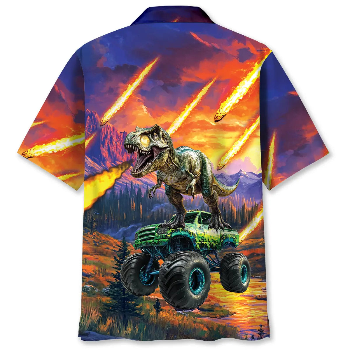 Monster Truck Dinosaur Hawaiian Shirt