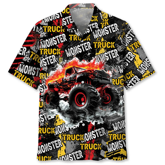 Hawaiian Shirt / Adults / S Monster Truck Fire Hawaiian Shirt