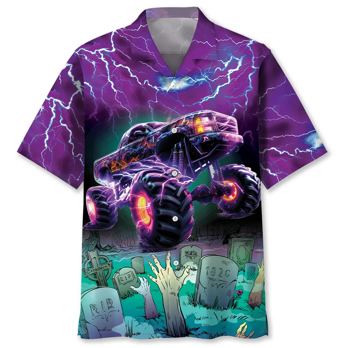 Hawaiian Shirt / Adults / S Monster Truck Lightning Hawaiian Shirt