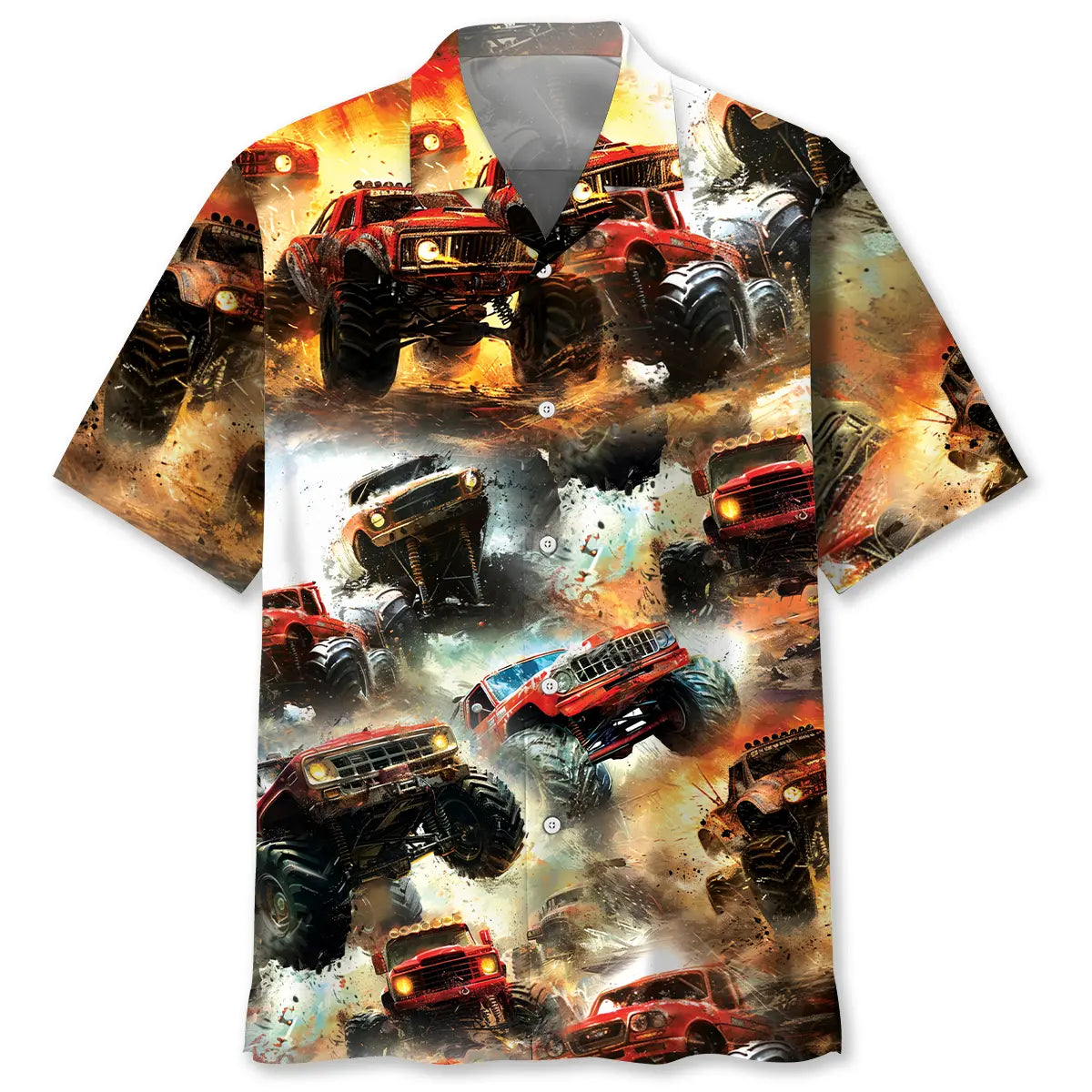 Hawaiian Shirt / Adults / S Monster Truck Mad Racing Hawaiian Shirt