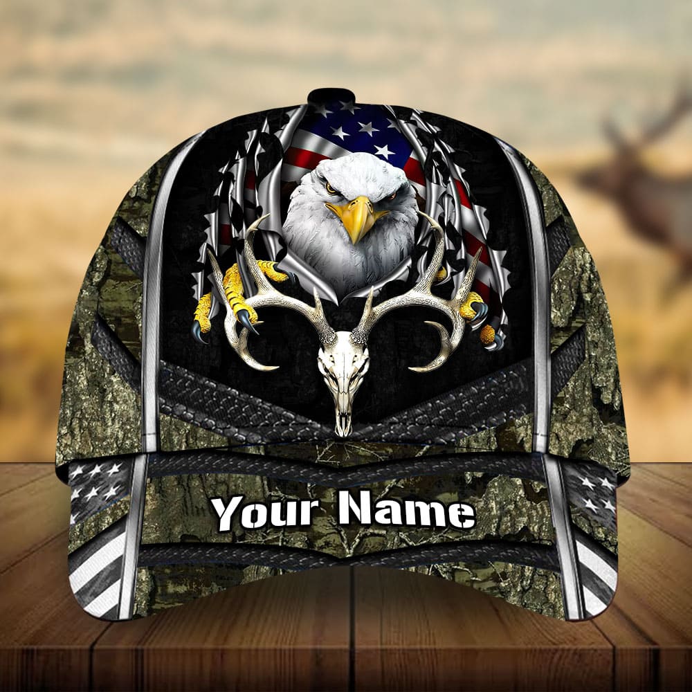 Premium Eagle Deer Hunting Personalized – Classic Cap
