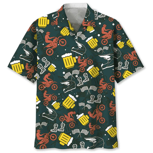 Hawaiian Shirt / Adults / S Motocross Beer Hawaiian Shirt