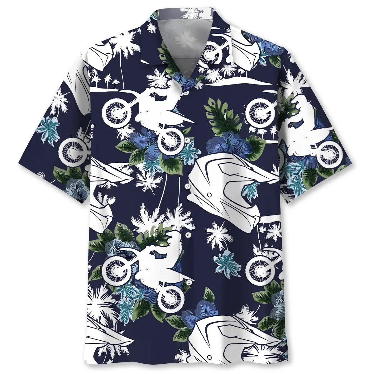 Hawaiian Shirt / Adults / S Motocross Blue Nature Hawaiian Shirt