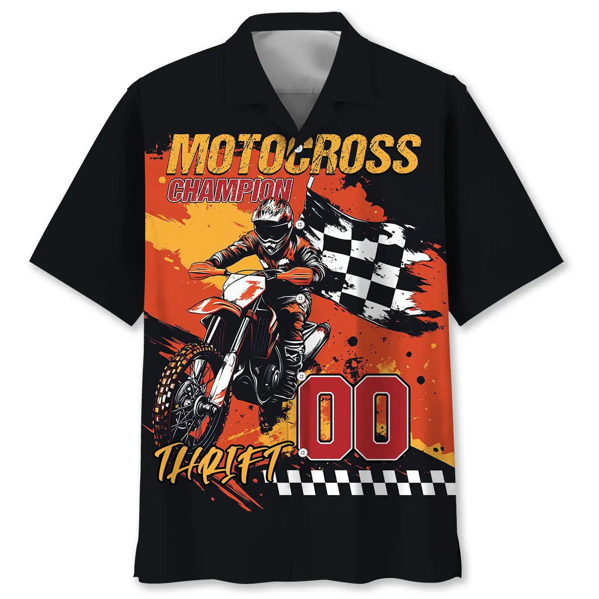 Hawaiian Shirt / Adults / S Motocross Champion Hawaiian Shirt Custom Number