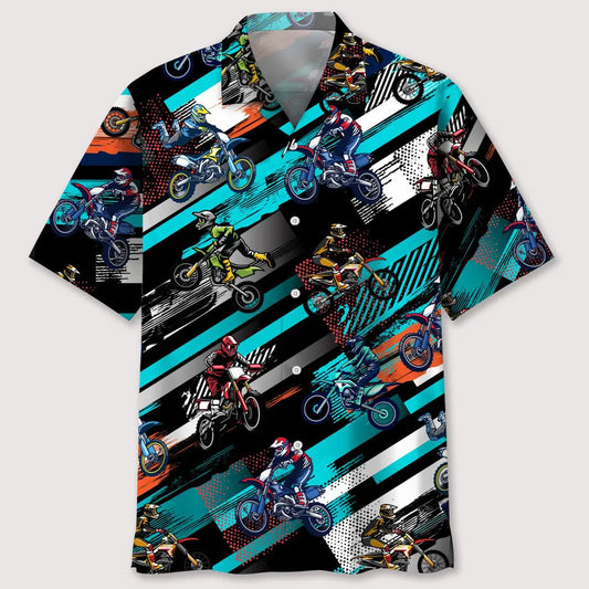 Hawaiian Shirt / Adults / S motocross color abstract hawaiian shirt