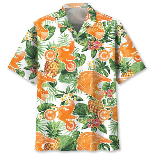 Hawaiian Shirt / Adults / S Motocross Pineapple Tropical Hawaiian Shirt