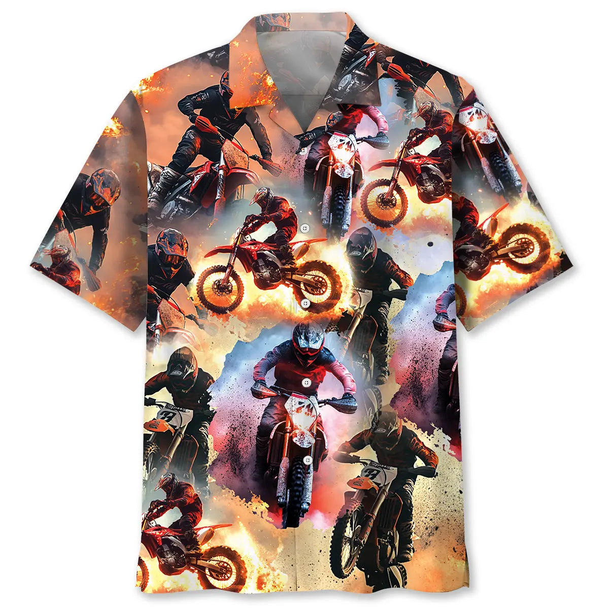 Hawaiian Shirt / Adults / S Motocross Racing Road Hawaiian Shirt