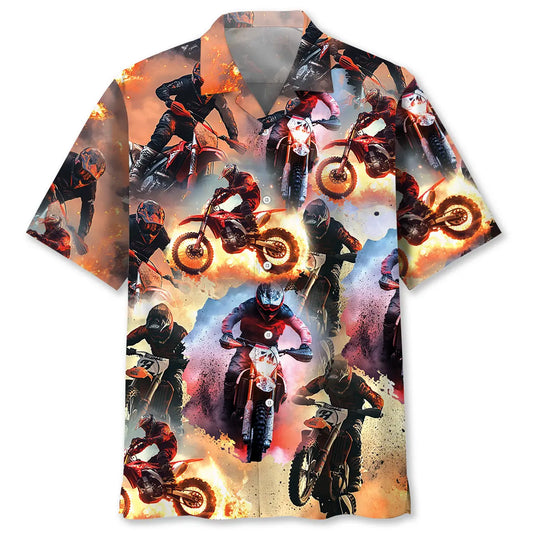 Hawaiian Shirt / Adults / S Motocross Racing Road Hawaiian Shirt