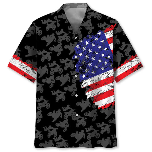 Hawaiian Shirt / Adults / S Motocross USA Hawaiian Shirt