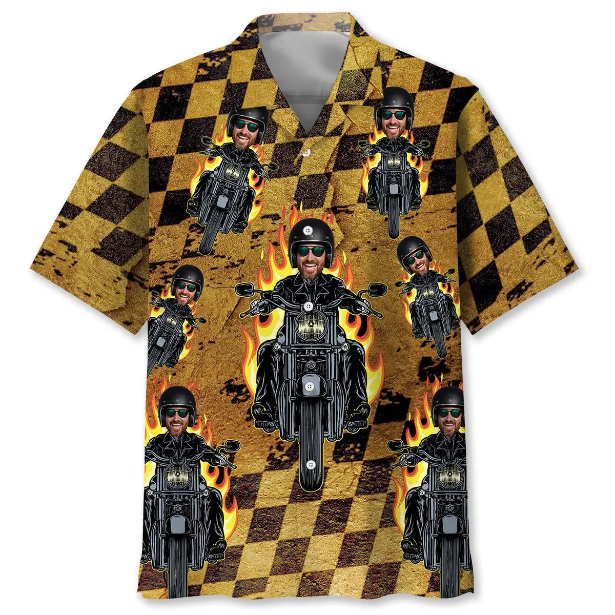 Motorcycle Racing Custom Photo Hawaiian Shirt
