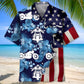 Motorcycle Tropical Us Flag Hawaiian Shirt