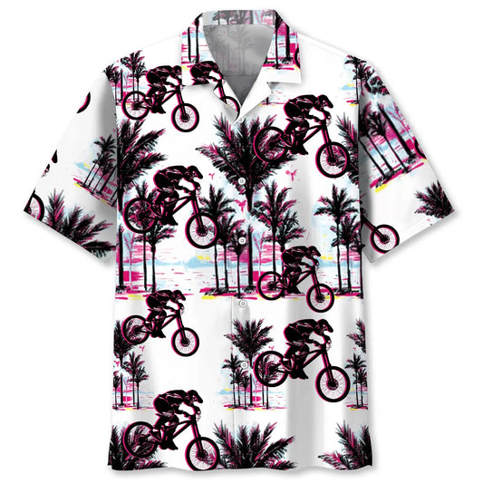 Hawaiian Shirt / Adults / S Mountain Bike Abstract Hawaiian Shirt