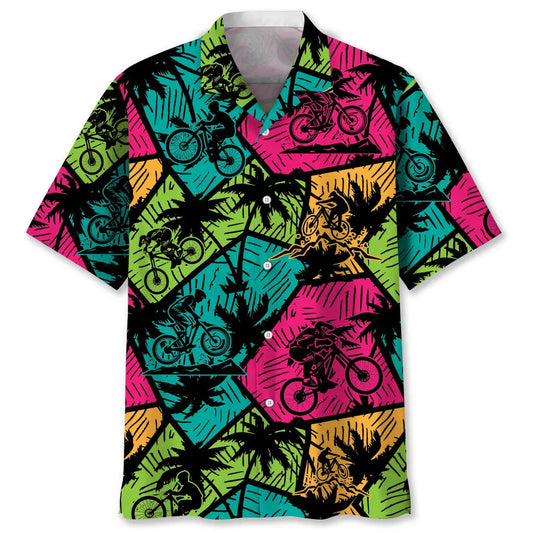 Hawaiian Shirt / Adults / S Mountain Bike Beach Color Hawaiian Shirt