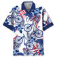 Hawaiian Shirt / Adults / S Mountain Bike Blue Hibiscus Hawaiian Shirt
