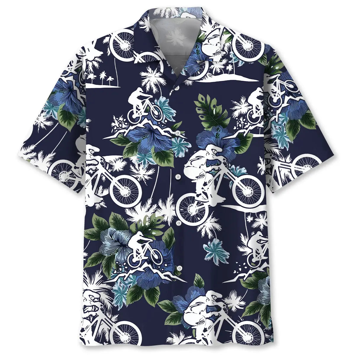 Hawaiian Shirt / Adults / S Mountain Bike Blue Nature Hawaiian Shirt