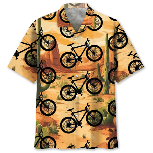 Hawaiian Shirt / Adults / S Mountain Bike Desert Cactus Hawaiian Shirt