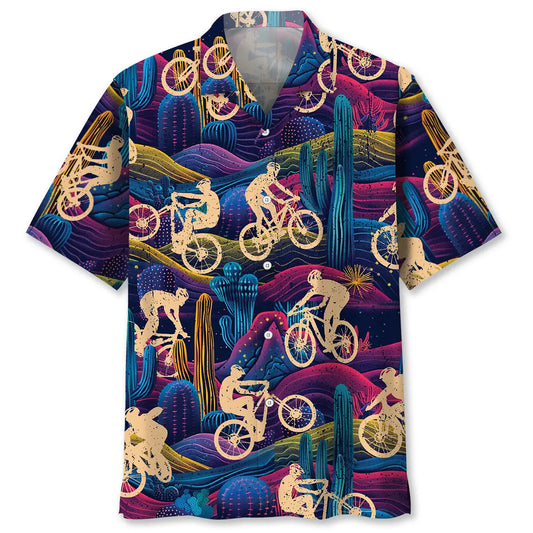 Hawaiian Shirt / Adults / S Mountain Bike Desert Neon Hawaiian Shirt