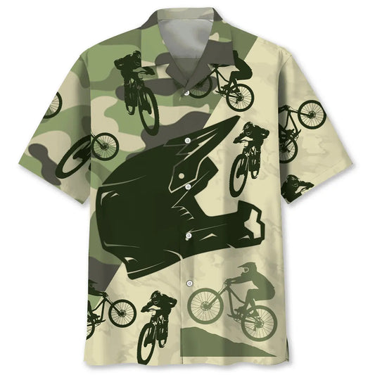 Hawaiian Shirt / Adults / S Mountain Bike Helmet Camo Hawaiian Shirt
