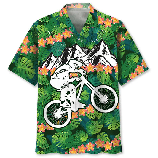 Hawaiian Shirt / Adults / S Mountain Bike Tropical Hawaiian Shirt