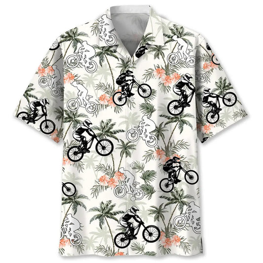 Hawaiian Shirt / Adults / S Mountain Bike Tropical Tree Hawaiian Shirt
