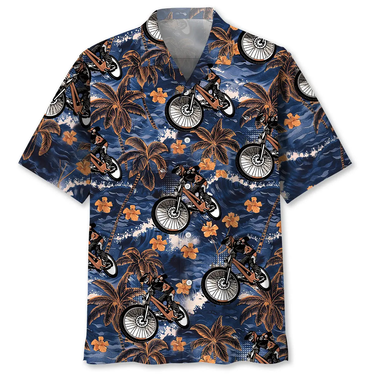 Hawaiian Shirt / Adults / S Mountain Bike Tropical Vintage Hawaiian Shirt