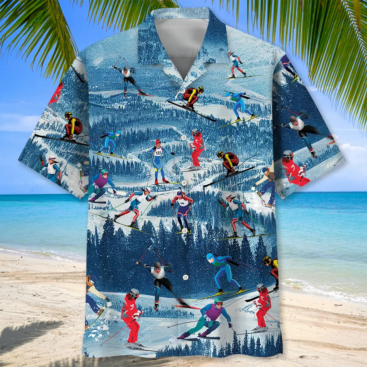 Mountain Skiing Hawaiian Shirt