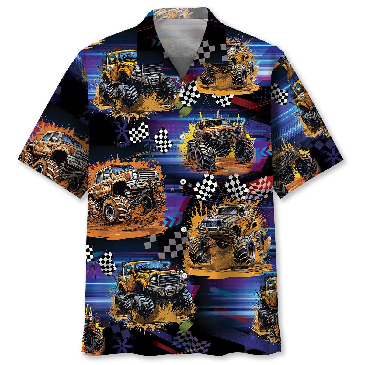 Hawaiian Shirt / Adults / S Mud Monster Truck Hawaiian Shirt