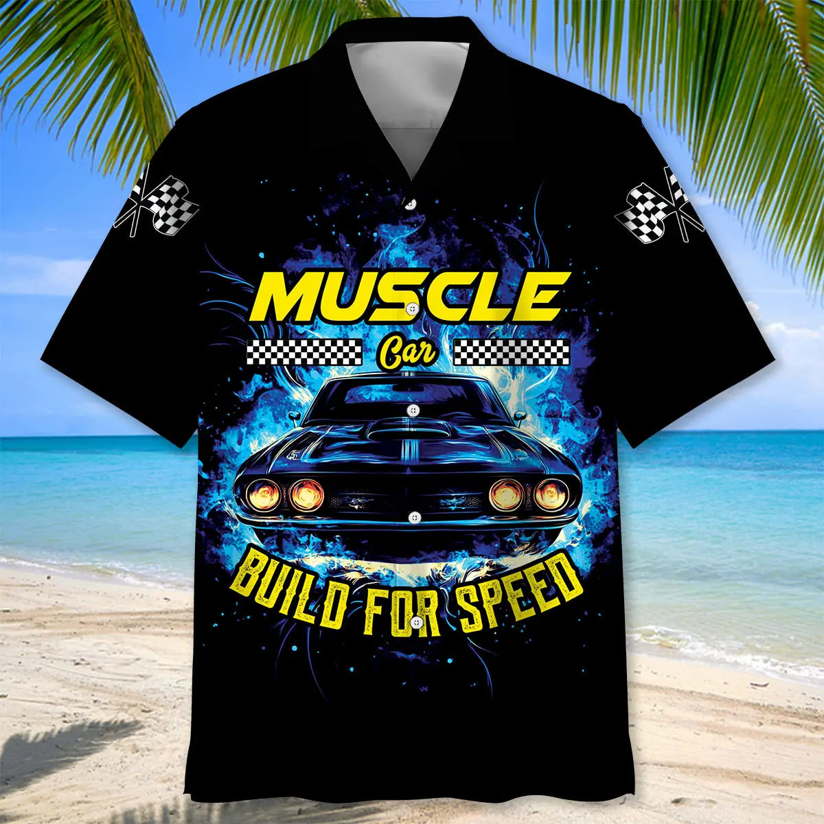 Muscle Car Build For Speed Hawaiian Shirt