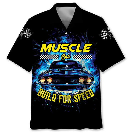 Hawaiian Shirt / Adults / S Muscle Car Build For Speed Hawaiian Shirt