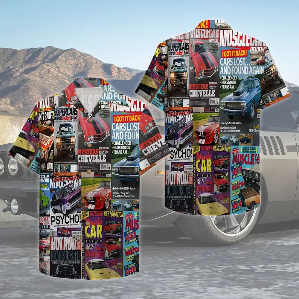 Muscle Car Magazine Unisex Hawaiian Shirt Aloha Shirt