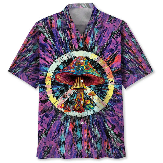 Hawaiian Shirt / Adults / S Mushroom Peace Sign Hawaiian Shirt