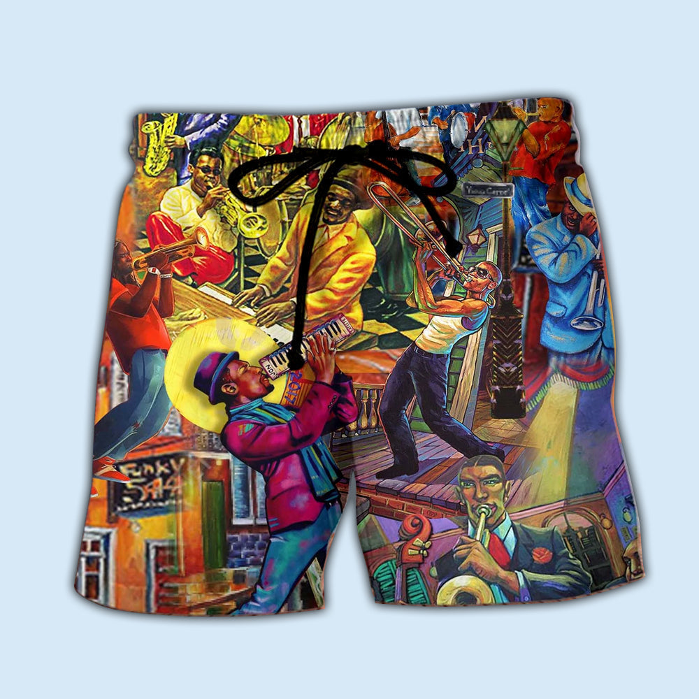 Birthplace Of Jazz Colorful Music Art – Beach Short