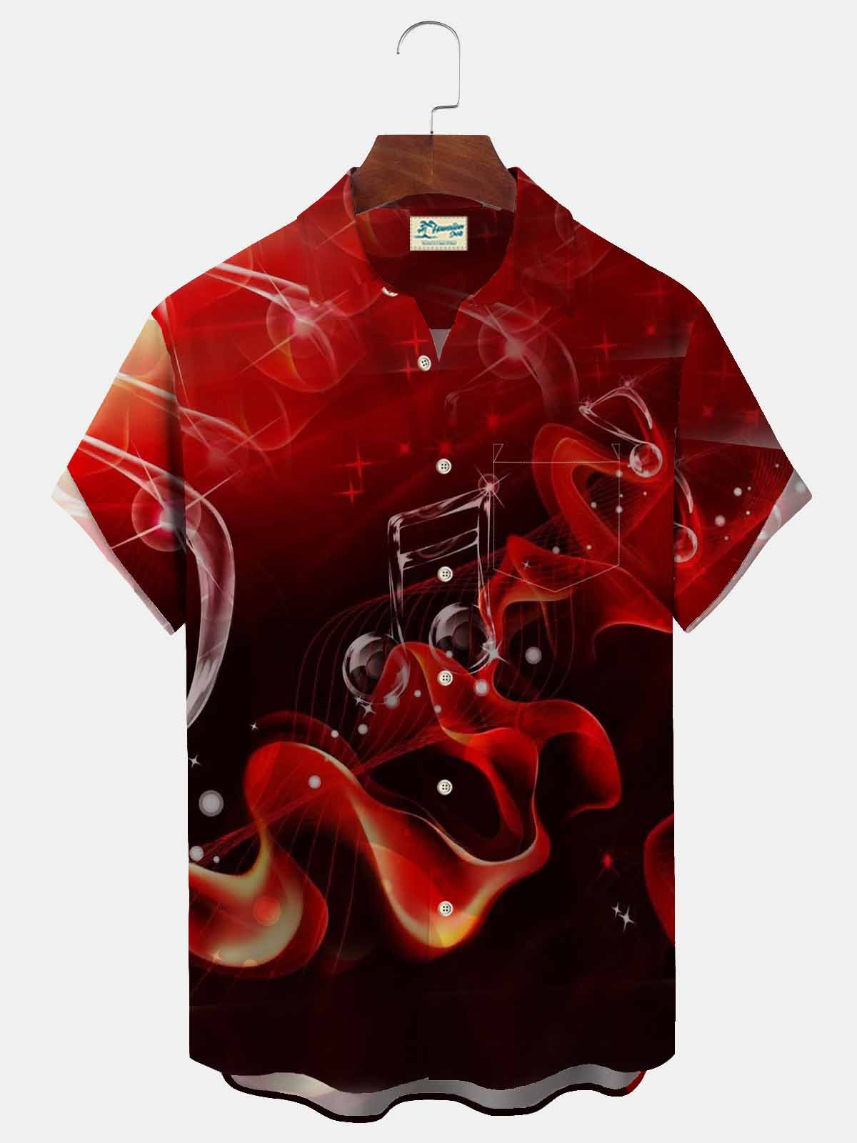 Hawaiian Shirt / Adults / S Music Instrument Men's Button Down Hawaiian Shirt