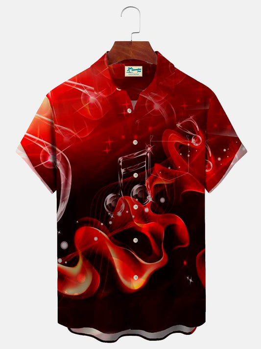 Hawaiian Shirt / Adults / S Music Instrument Men's Button Down Hawaiian Shirt