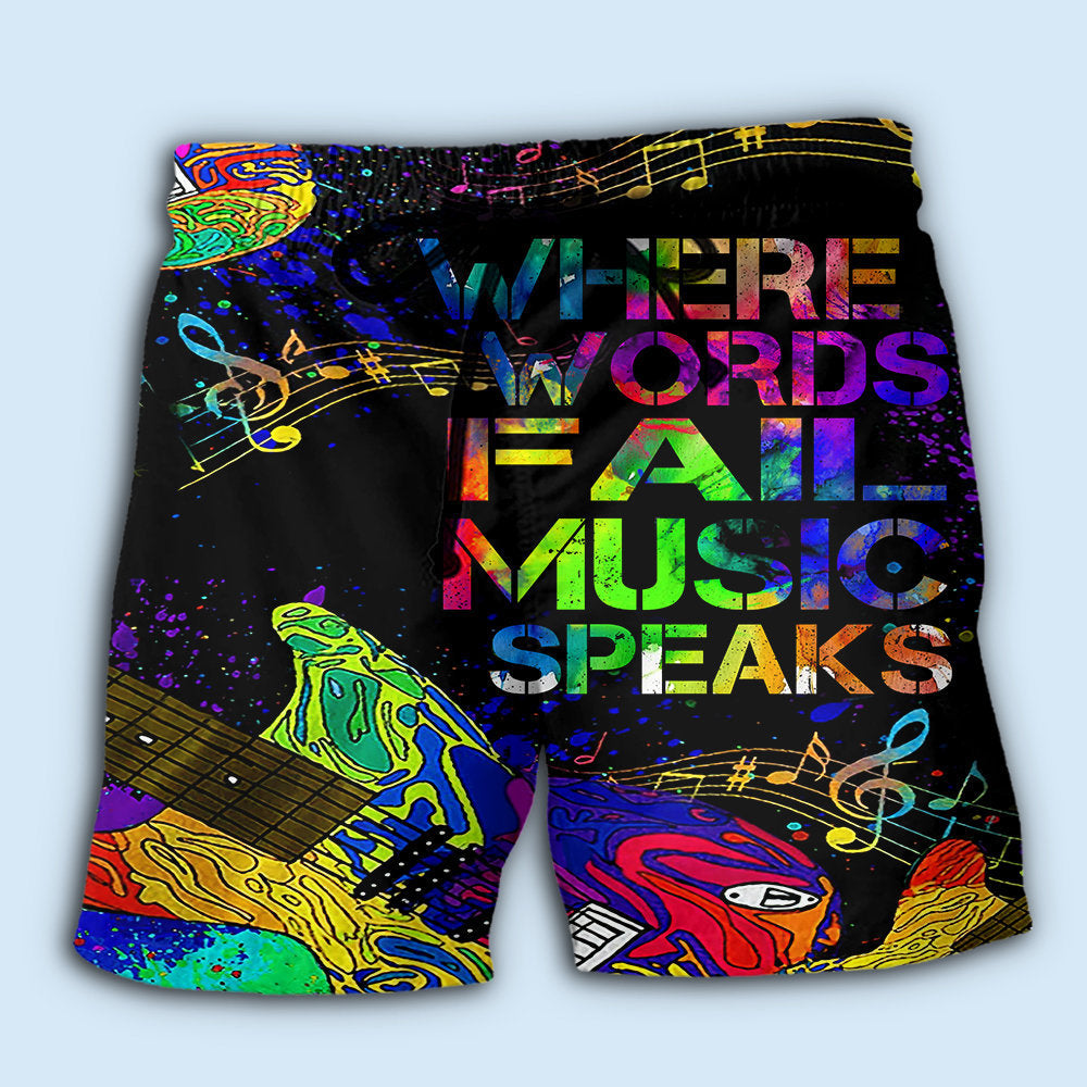 Music Speaks Inspirational Notes – Beach Short