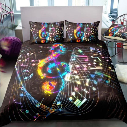 Music Is Life Bedding Cover For Boho Bedroom Decor