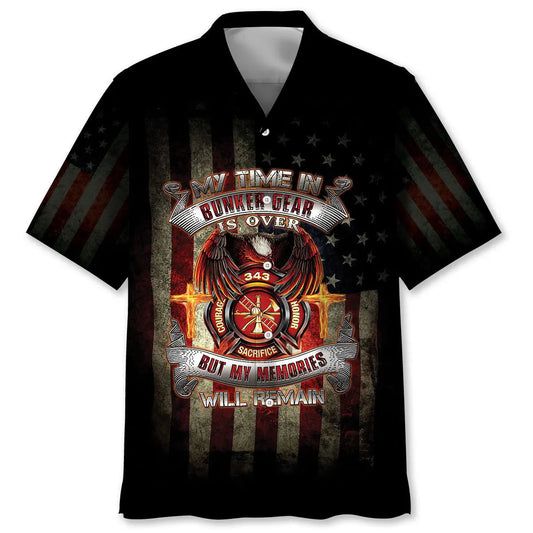 Hawaiian Shirt / Adults / S My Time In Bunker Gear Is Over Hawaiian Shirt