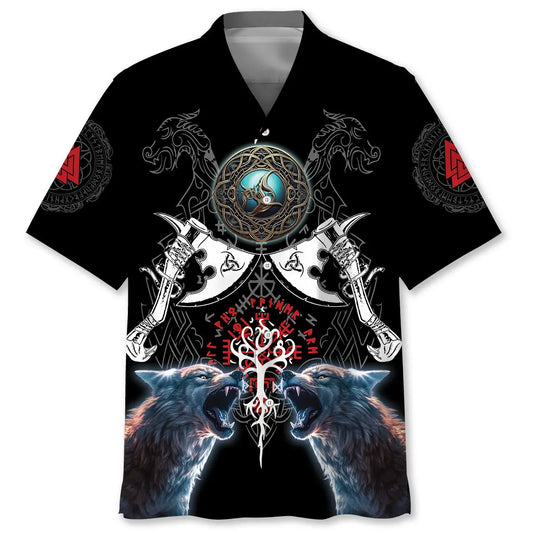 Hawaiian Shirt / Adults / S Mythology Viking Warrior Hawaiian Shirt