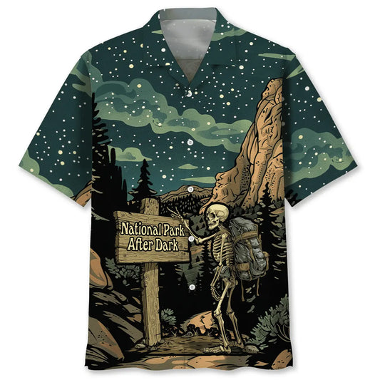 Hawaiian Shirt / Adults / S National Park After Dark Skull Hawaiian Shirt